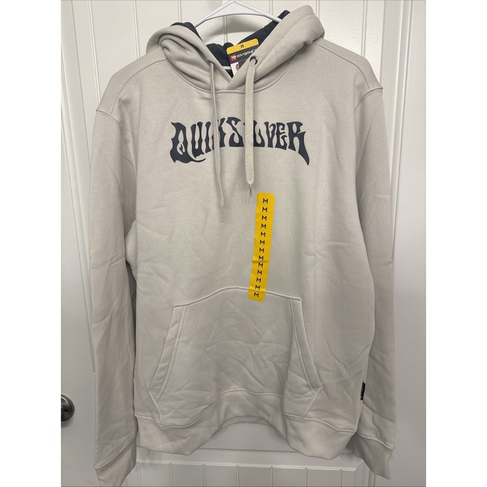 Quicksilver Men's Hoodie Size Medium Color Cream New With Tags MSRP$70